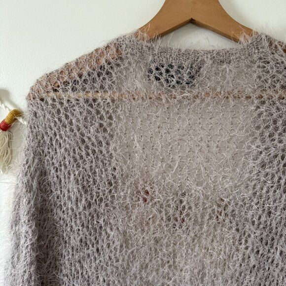 Anthropologie Sunday In Brooklyn Eyelash Open Knit Longline Cardigan Coquette S - Picture 9 of 10